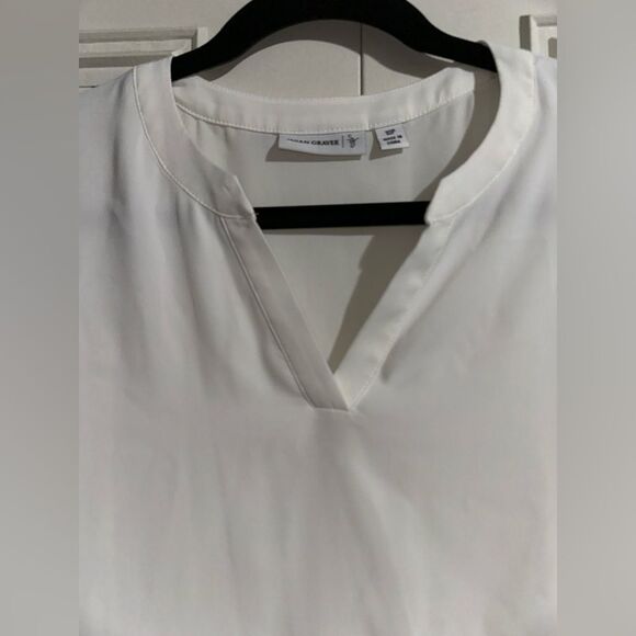 Susan Graver‎ Women’s Crossover Hem Roll Tab Sleeve Petite Tunic Top Size 10P - Picture 7 of 10